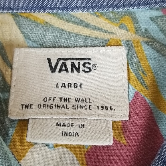 Van's Mens Large Floral Hawaiian Button Down shirt - Picture 7 of 9